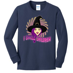 Funny Halloween Witch I Smell Children Kids Long Sleeve Shirt