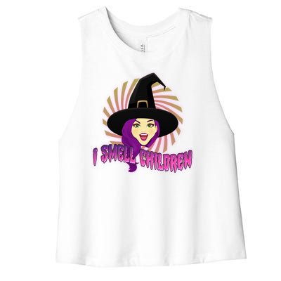 Funny Halloween Witch I Smell Children Women's Racerback Cropped Tank