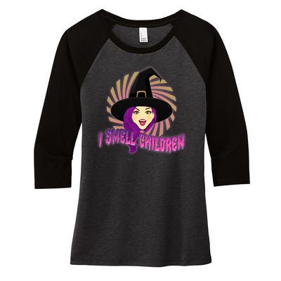 Funny Halloween Witch I Smell Children Women's Tri-Blend 3/4-Sleeve Raglan Shirt