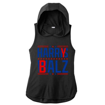 Funny Harris Walz 24 Harry Balz 2024 Meme Democratics Vote Ladies PosiCharge Tri-Blend Wicking Draft Hoodie Tank