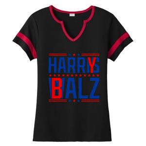 Funny Harris Walz 24 Harry Balz 2024 Meme Democratics Vote Ladies Halftime Notch Neck Tee