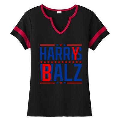 Funny Harris Walz 24 Harry Balz 2024 Meme Democratics Vote Ladies Halftime Notch Neck Tee