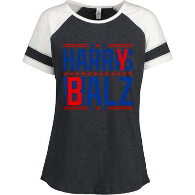 Funny Harris Walz 24 Harry Balz 2024 Meme Democratics Vote Enza Ladies Jersey Colorblock Tee