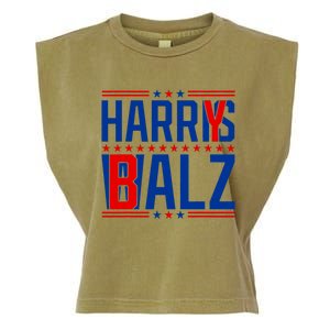 Funny Harris Walz 24 Harry Balz 2024 Meme Democratics Vote Garment-Dyed Women's Muscle Tee