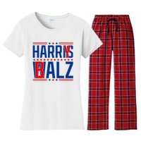 Funny Harris Walz 24 Harry Balz 2024 Meme Democratics Vote Women's Flannel Pajama Set