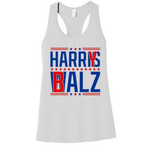 Funny Harris Walz 24 Harry Balz 2024 Meme Democratics Vote Women's Racerback Tank