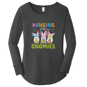 Funny Hanging With My Gnomies Easter Day Gift Funny Egg Women's Perfect Tri Tunic Long Sleeve Shirt