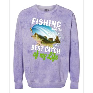 Fishing Husband Wife Marriage Colorblast Crewneck Sweatshirt