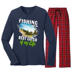 Fishing Husband Wife Marriage Women's Long Sleeve Flannel Pajama Set 