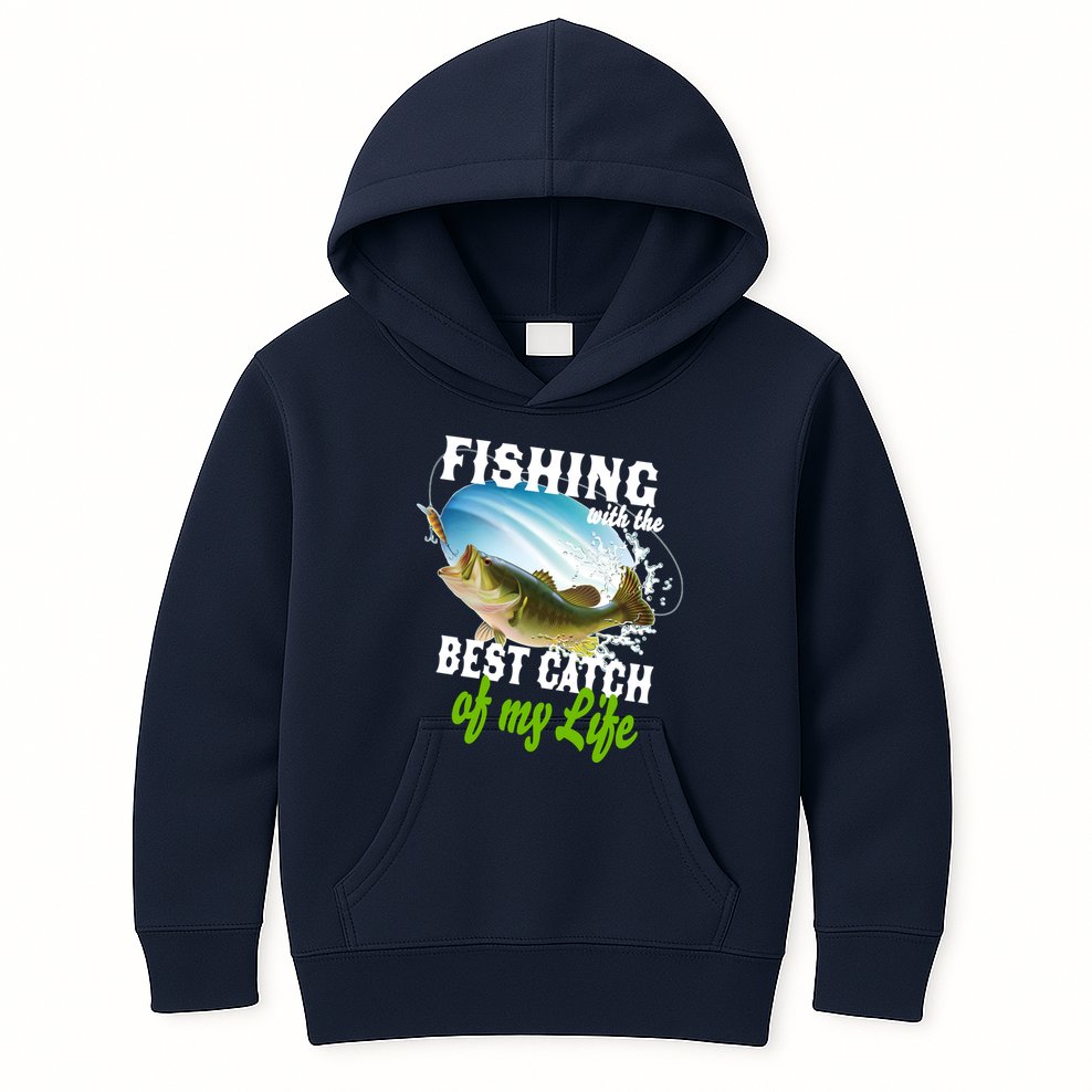 Fishing Husband Wife Marriage Kids Hoodie