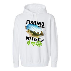 Fishing Husband Wife Marriage Garment-Dyed Fleece Hoodie