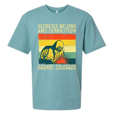 Funny Heemeyer Welding And Demolition Granby Vintage Sueded Cloud Jersey T-Shirt