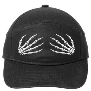 Funny Halloween Women Rock Band Boob Skeleton Hand Bra 7-Panel Snapback Hat