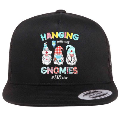Funny Hanging With My ER Crew Gnomies Nursing Nurses Day Flatbill Hat