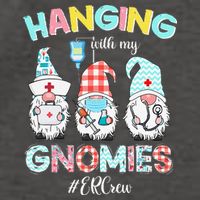 Funny Hanging With My ER Crew Gnomies Nursing Nurses Day Vector Backpack