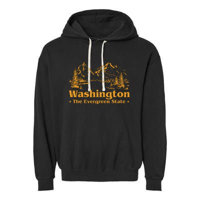 Funny Home Washington The Evergreen State Garment-Dyed Fleece Hoodie