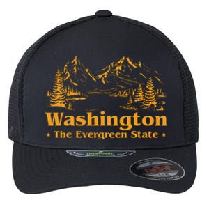 Funny Home Washington The Evergreen State Flexfit Unipanel Trucker Cap