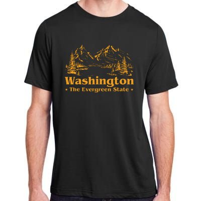 Funny Home Washington The Evergreen State Adult ChromaSoft Performance T-Shirt