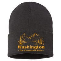 Funny Home Washington The Evergreen State Sustainable Knit Beanie