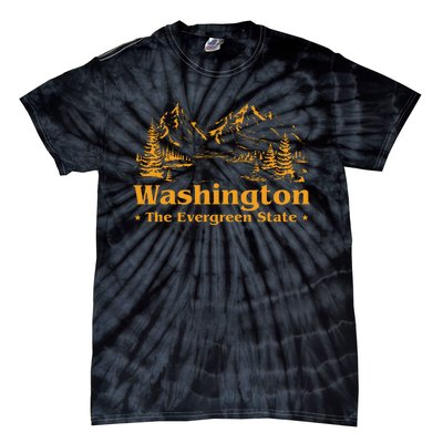 Funny Home Washington The Evergreen State Tie-Dye T-Shirt