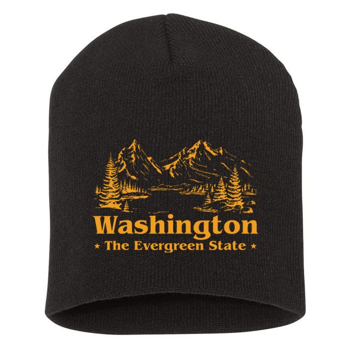 Funny Home Washington The Evergreen State Short Acrylic Beanie