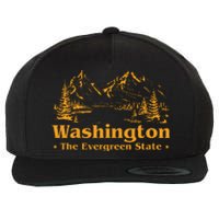 Funny Home Washington The Evergreen State Wool Snapback Cap