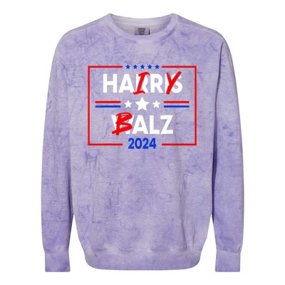 Funny Harris Walz 24 Hairy Balz 2024 Meme Democratics Vote Colorblast Crewneck Sweatshirt