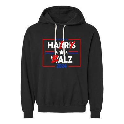 Funny Harris Walz 24 Hairy Balz 2024 Meme Democratics Vote Garment-Dyed Fleece Hoodie