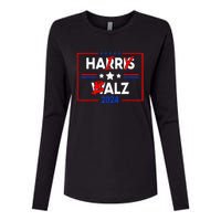 Funny Harris Walz 24 Hairy Balz 2024 Meme Democratics Vote Womens Cotton Relaxed Long Sleeve T-Shirt