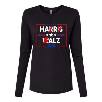 Funny Harris Walz 24 Hairy Balz 2024 Meme Democratics Vote Womens Cotton Relaxed Long Sleeve T-Shirt