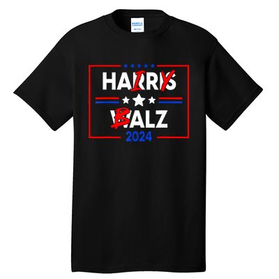 Funny Harris Walz 24 Hairy Balz 2024 Meme Democratics Vote Tall T-Shirt