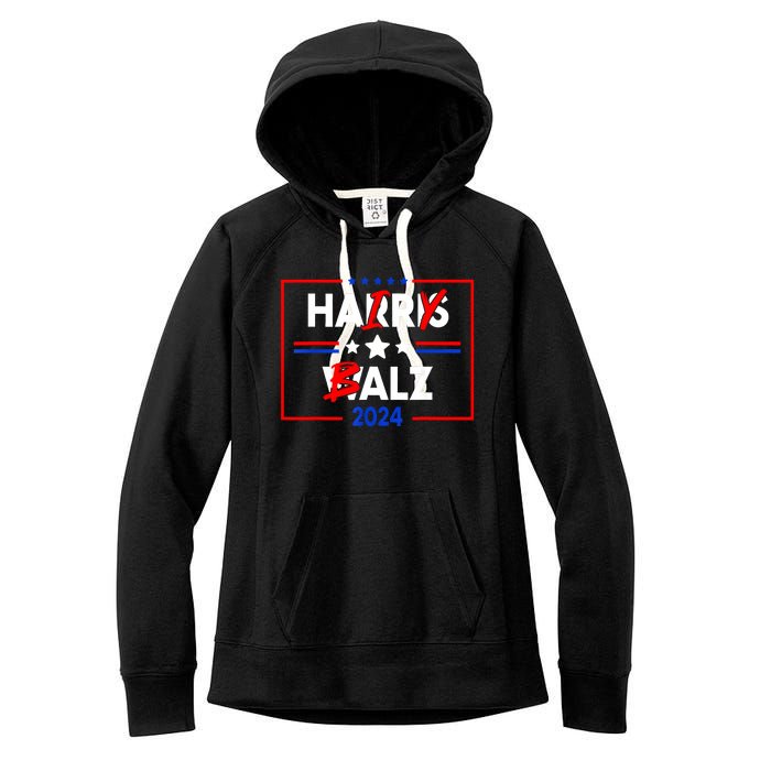 Funny Harris Walz 24 Hairy Balz 2024 Meme Democratics Vote Women's Fleece Hoodie