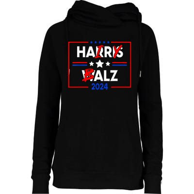 Funny Harris Walz 24 Hairy Balz 2024 Meme Democratics Vote Womens Funnel Neck Pullover Hood