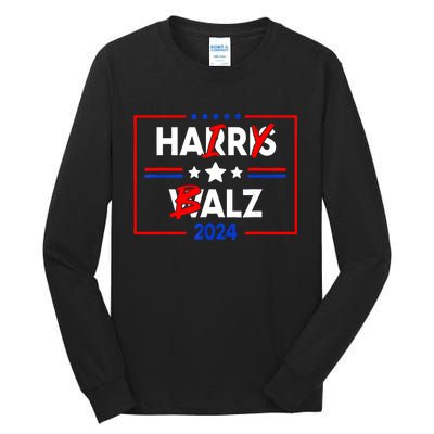 Funny Harris Walz 24 Hairy Balz 2024 Meme Democratics Vote Tall Long Sleeve T-Shirt