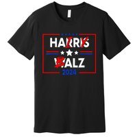 Funny Harris Walz 24 Hairy Balz 2024 Meme Democratics Vote Premium T-Shirt