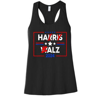 Funny Harris Walz 24 Hairy Balz 2024 Meme Democratics Vote Women's Racerback Tank