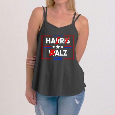 Funny Harris Walz 24 Hairy Balz 2024 Meme Democratics Vote Women's Strappy Tank