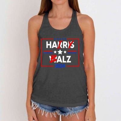 Funny Harris Walz 24 Hairy Balz 2024 Meme Democratics Vote Women's Knotted Racerback Tank