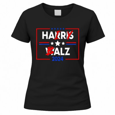 Funny Harris Walz 24 Hairy Balz 2024 Meme Democratics Vote Women's T-Shirt