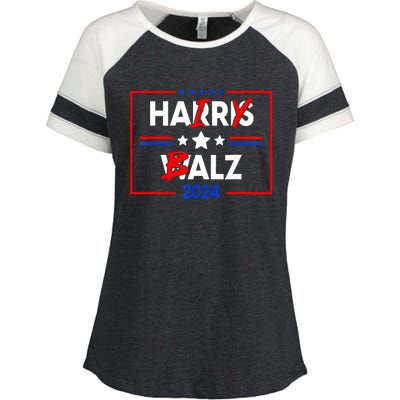 Funny Harris Walz 24 Hairy Balz 2024 Meme Democratics Vote Enza Ladies Jersey Colorblock Tee