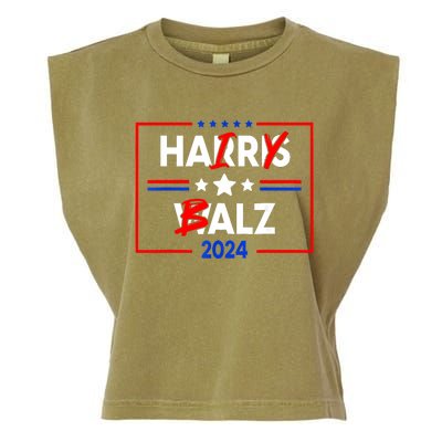 Funny Harris Walz 24 Hairy Balz 2024 Meme Democratics Vote Garment-Dyed Women's Muscle Tee