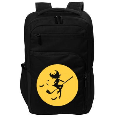 Funny Halloween Witch Golf Stick Golfer Golfing Premium Impact Tech Backpack