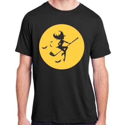 Funny Halloween Witch Golf Stick Golfer Golfing Premium Adult ChromaSoft Performance T-Shirt