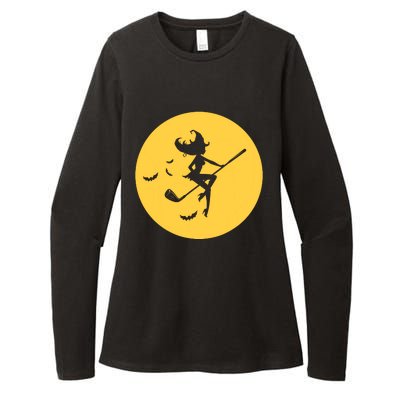 Funny Halloween Witch Golf Stick Golfer Golfing Premium Womens CVC Long Sleeve Shirt