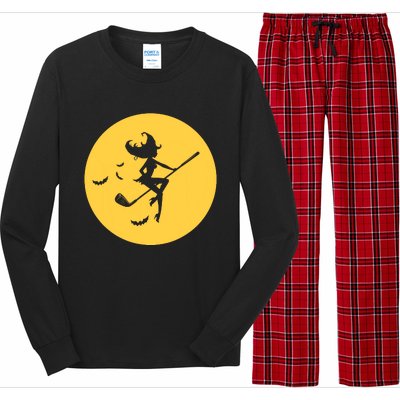 Funny Halloween Witch Golf Stick Golfer Golfing Premium Long Sleeve Pajama Set