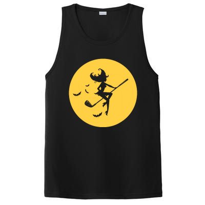 Funny Halloween Witch Golf Stick Golfer Golfing Premium PosiCharge Competitor Tank