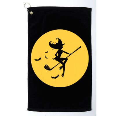 Funny Halloween Witch Golf Stick Golfer Golfing Premium Platinum Collection Golf Towel