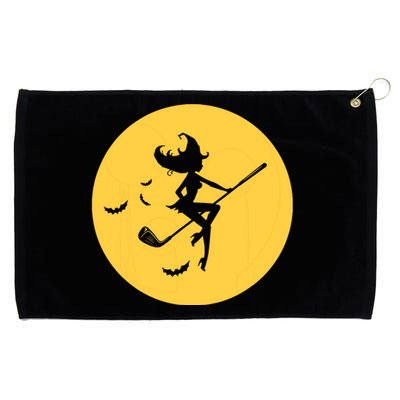 Funny Halloween Witch Golf Stick Golfer Golfing Premium Grommeted Golf Towel