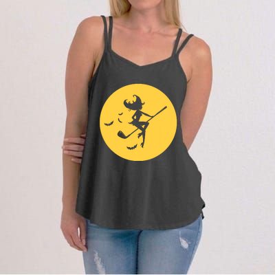 Funny Halloween Witch Golf Stick Golfer Golfing Premium Women's Strappy Tank