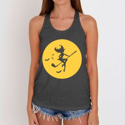 Funny Halloween Witch Golf Stick Golfer Golfing Premium Women's Knotted Racerback Tank